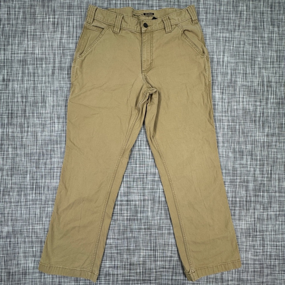 Carhartt Mens Pants 32x30 Rugged Flex Relaxed Fit Tan Stretch Canvas Workwear